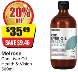 Chemist Discount Centre Melrose Cod Liver Oil Health & Vision offer