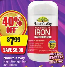 Chemist Discount Centre Nature's Way High Strength Iron offer