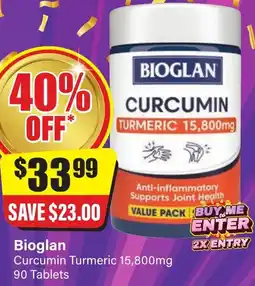 Chemist Discount Centre Bioglan Curcumin Turmeric 15 offer