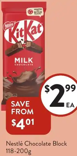 Foodworks Nestlé Chocolate Block offer