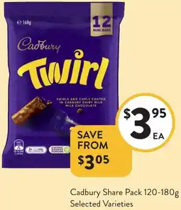 Foodworks Cadbury Share Pack offer