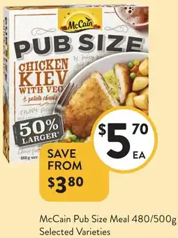 Foodworks McCain Pub Size Meal offer