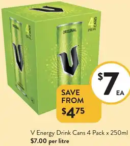 Foodworks V Energy Drink Cans offer