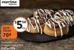 Foodworks Suprima Bakeries Cinnamon Scroll offer
