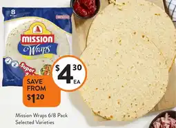 Foodworks Mission Wraps offer