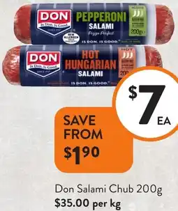 Foodworks Don Salami Chub offer