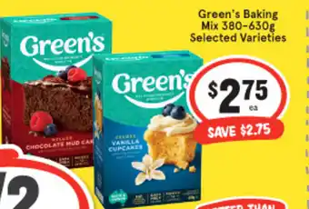 IGA Green's Baking Mix Selected Varieties offer