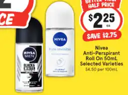 IGA Nivea Anti-Perspirant Roll On Selected Varieties offer