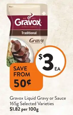 Foodworks Gravox Liquid Gravy or Sauce Selected Varieties offer