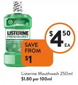 Foodworks Listerine Mouthwash offer