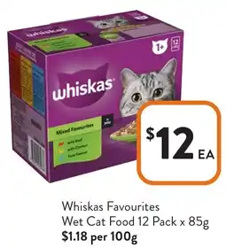 Foodworks Whiskas Favourites Wet Cat Food offer