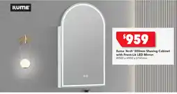 Harvey Norman llume 'Arch' 500mm Shaving Cabinet with Front-Lit LED Mirror offer