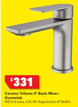 Harvey Norman Caroma 'Urbane II' Basin Mixer - Gunmetal offer