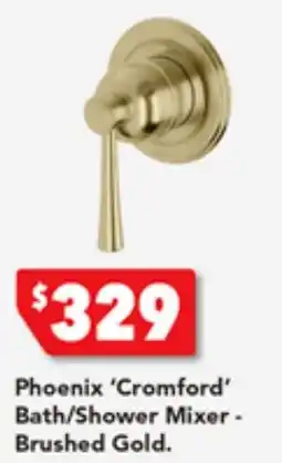 Harvey Norman Phoenix 'Cromford' Bath/Shower Mixer - Brushed Gold offer
