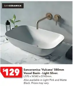 Harvey Norman Sanceramica 'Vulcano' 580mm Vessel Basin - Light Silver offer