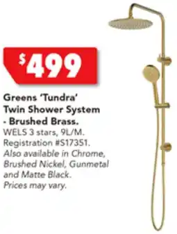 Harvey Norman Greens 'Tundra' Twin Shower System - Brushed Brass offer