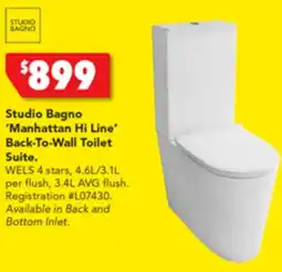 Harvey Norman Studio Bagno 'Manhattan Hi Line' Back-To-Wall Toilet Suite offer