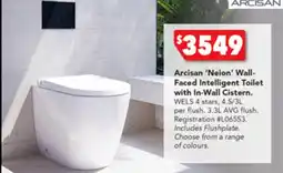 Harvey Norman Arcisan 'Neion' Wall- Faced Intelligent Toilet with In-Wall Cistern offer