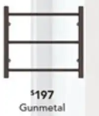 Harvey Norman Linsol 'Avid' Round 3-Bar Dual-Wire Heated Towel Rail - Gunmetal offer
