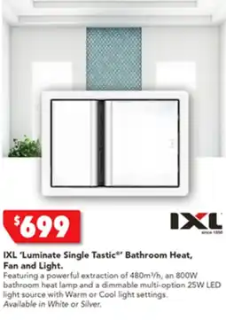 Harvey Norman IXL 'Luminate Single Tastic Bathroom Heat, Fan and Light offer