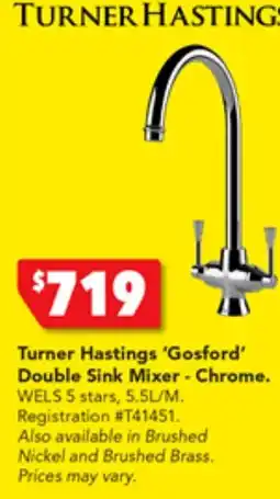 Harvey Norman Turner Hastings 'Gosford' Double Sink Mixer - Chrome offer
