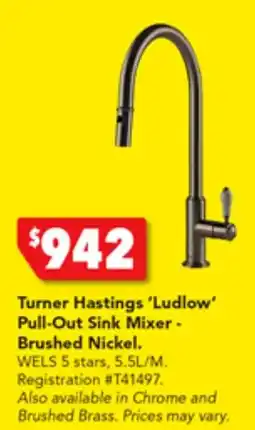 Harvey Norman Turner Hastings 'Ludlow' Pull-Out Sink Mixer - Brushed Nickel offer