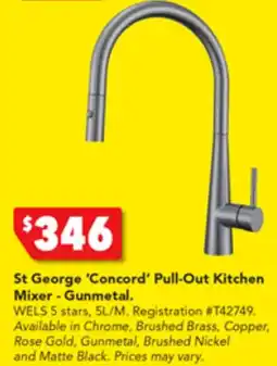 Harvey Norman St George 'Concord' Pull-Out Kitchen Mixer - Gunmetal offer