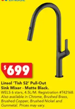 Harvey Norman Linsol 'Tommy' Pull-Out Kitchen Mixer - Brushed Nickel offer