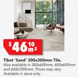 Harvey Norman Tibet 'Sand' 300x300mm Tile offer