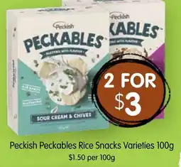 Spudshed Peckish Peckables Rice Snacks Varieties offer