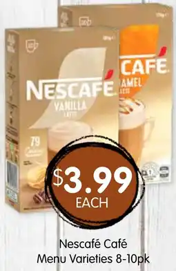 Spudshed Nescafé Café Menu Varieties 8-10pk offer