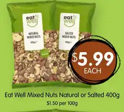 Spudshed Eat Well Mixed Nuts Natural or Salted offer