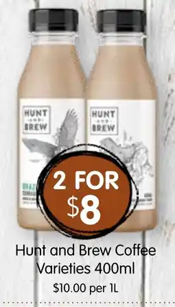 Spudshed Hunt and Brew Coffee Varieties offer