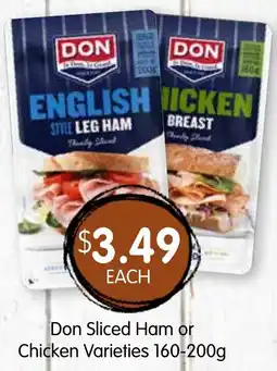 Spudshed Don Sliced Ham or Chicken Varieties offer