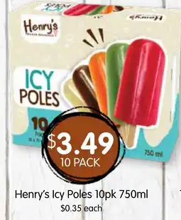 Spudshed Henry's Icy Poles 10pk offer