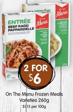 Spudshed On The Menu Frozen Meals Varieties offer
