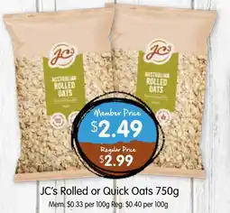 Spudshed JC's Rolled or Quick Oats offer