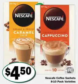 Friendly Grocer Nescafe Coffee Sachets 8-10 Pack Varieties offer