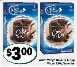Friendly Grocer White Wings Cake In A Cup Mixes offer