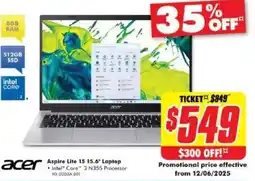 The Good Guys acer Aspire Lite 15 15.6" offer