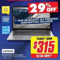 The Good Guys Lenovo IdeaPad Slim 1i 14" Laptop offer