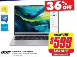 The Good Guys acer Aspire Lite 16 16" Laptop offer