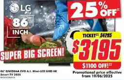 The Good Guys 86" QNED86A EVO A.I. Mini-LED UHD 4K Smart TV 2025 offer