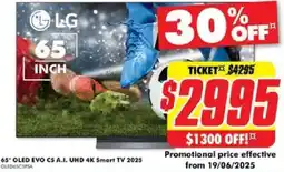 The Good Guys 65° OLED EVO C5 A.I. UHD 4K Smart TV 2025 OLED65C5PSA offer