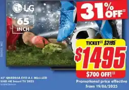 The Good Guys LG 65" QNED86A EVO A.I. Mini-LED UHD 4K Smart TV 2025 offer