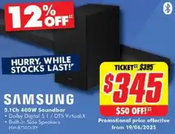 The Good Guys SAMSUNG 5.1Ch 400W Soundbar offer