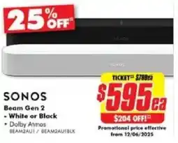 The Good Guys SONOS Beam Gen 2 offer