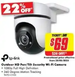 The Good Guys tp-link Outdoor HD Pan/Tilt Security Wi-Fi Camera offer