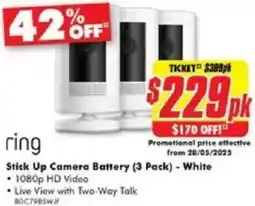 The Good Guys ring Stick Up Camera Battery offer