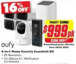 The Good Guys cufy 4-in-1 Home Security Essentials Kit offer